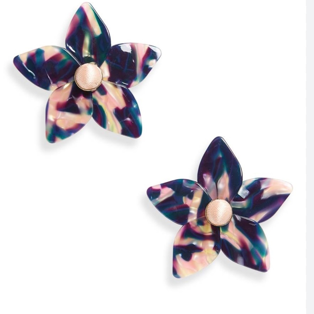 BAUBLEBAR Resin Acrylic Large Flower Statement Earrings Women’s Spring Summer